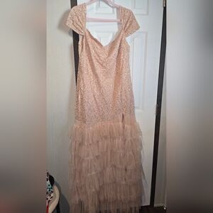 SHEIN Pink Glitter Gown